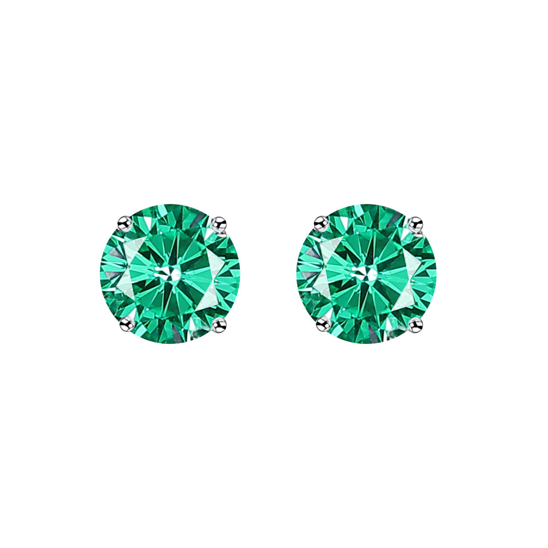 Promotional design Paraiba color Lab created stones small ear studs screw design, sterling silver