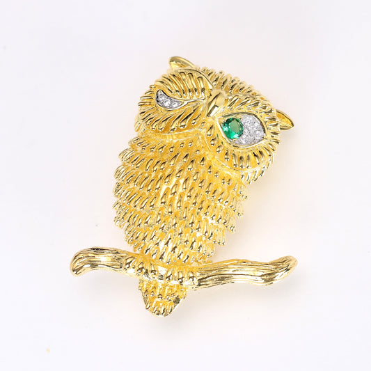 Reservation design Micro-setting the Owl brooch, sterling silver