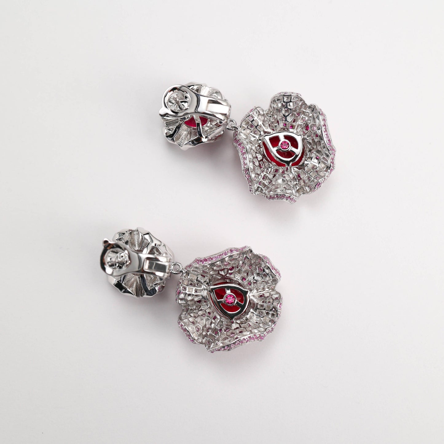 Modern artistic rose flower earrings