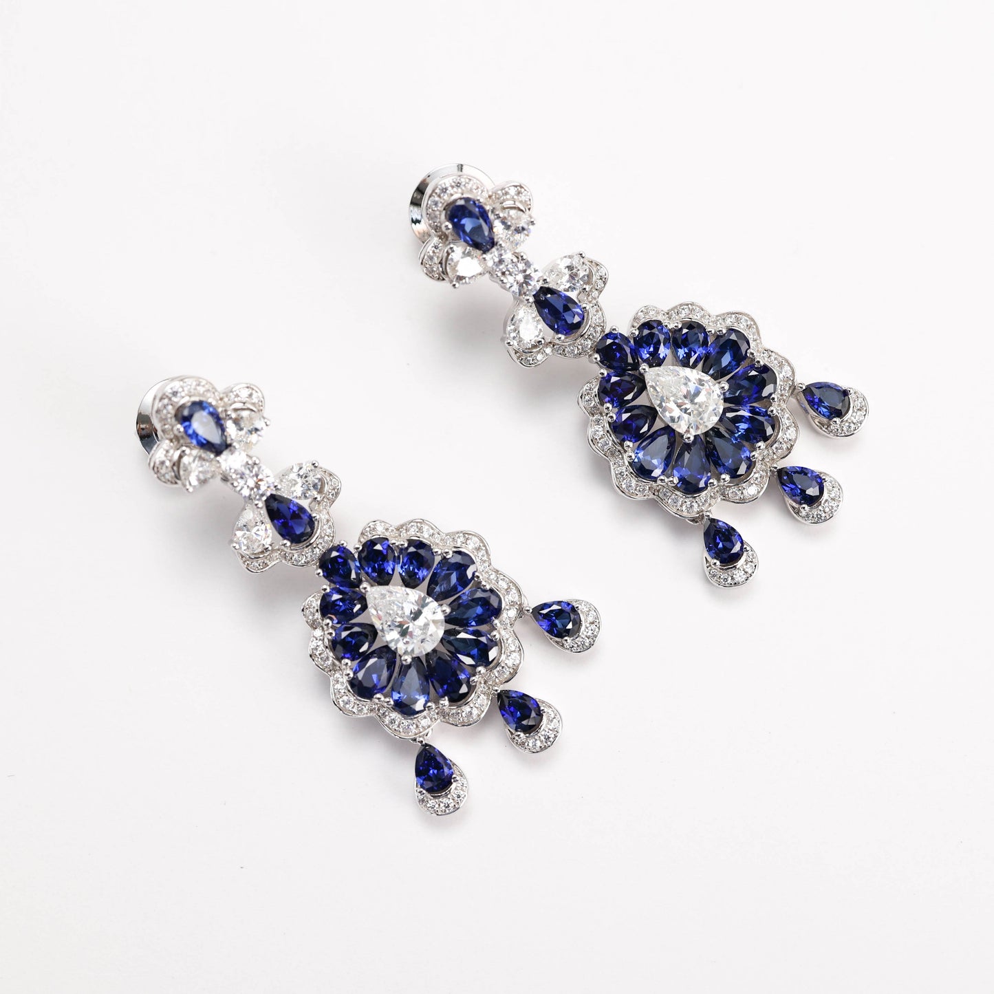 Modern blue waterdrop earrings