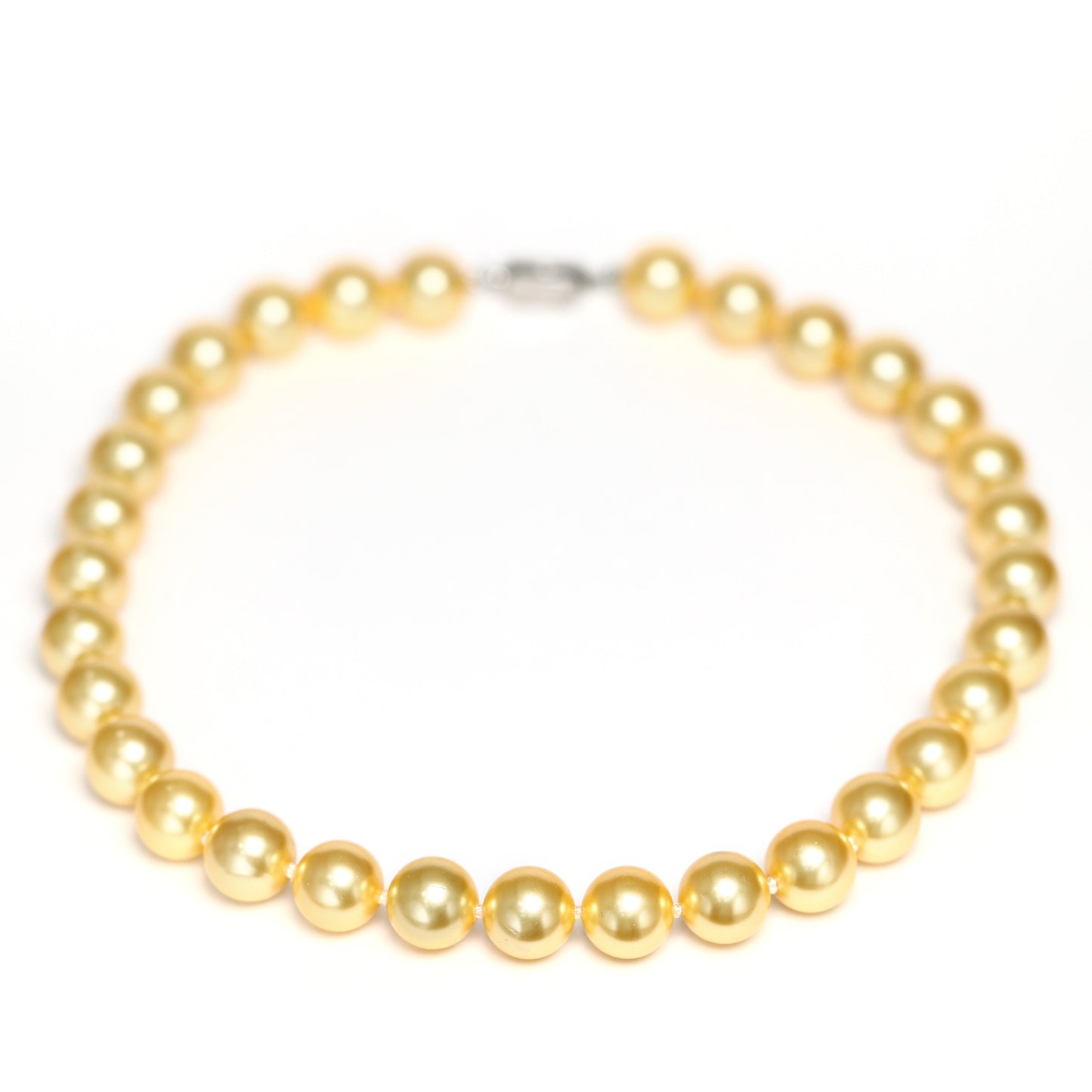 Limited edition Golden Shell pearl necklace，sterling silver.