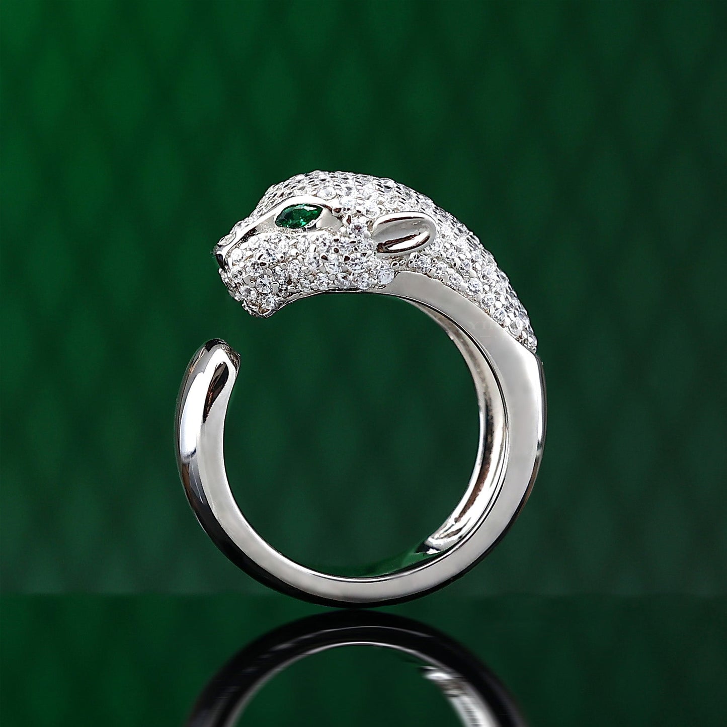 Only 1 special offer Micro-setting Lab created stones The leopard ring, sterling silver