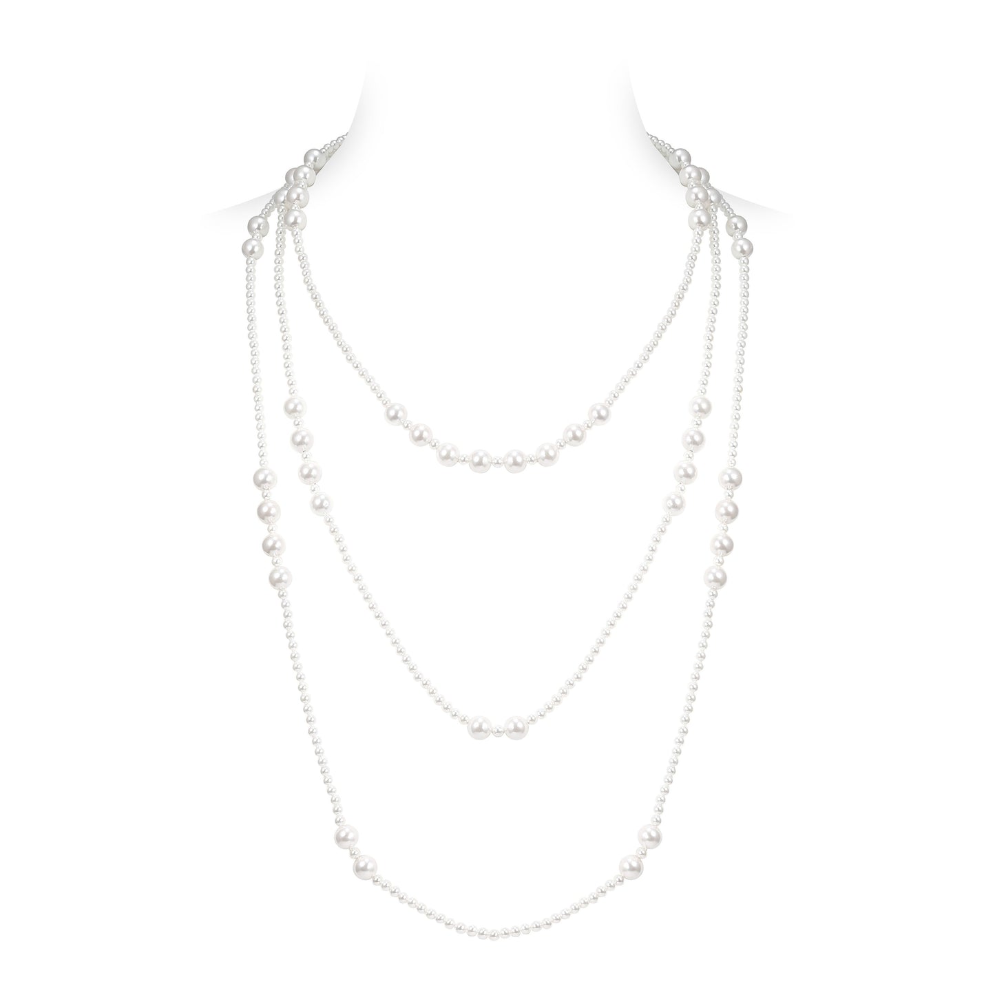 Promotional design White Shell pearl multi-purpose long necklace.