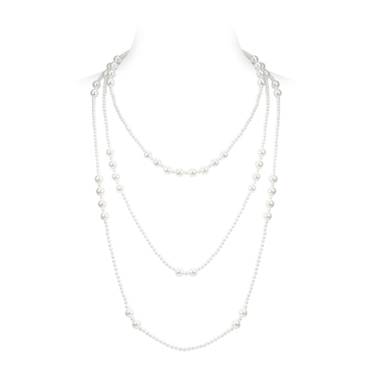 Promotional design White Shell pearl multi-purpose long necklace.