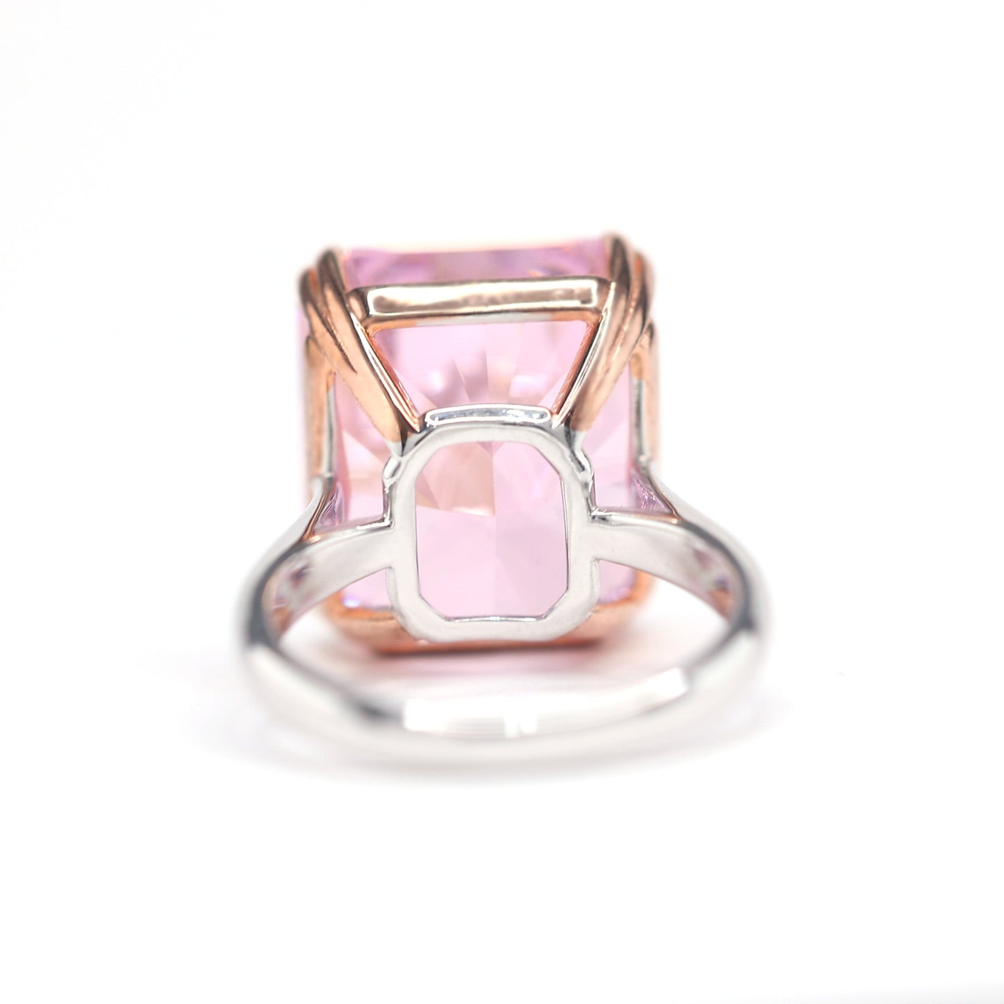 Micro-setting lab created pink diamond ring, (15 carat) sterling silver.