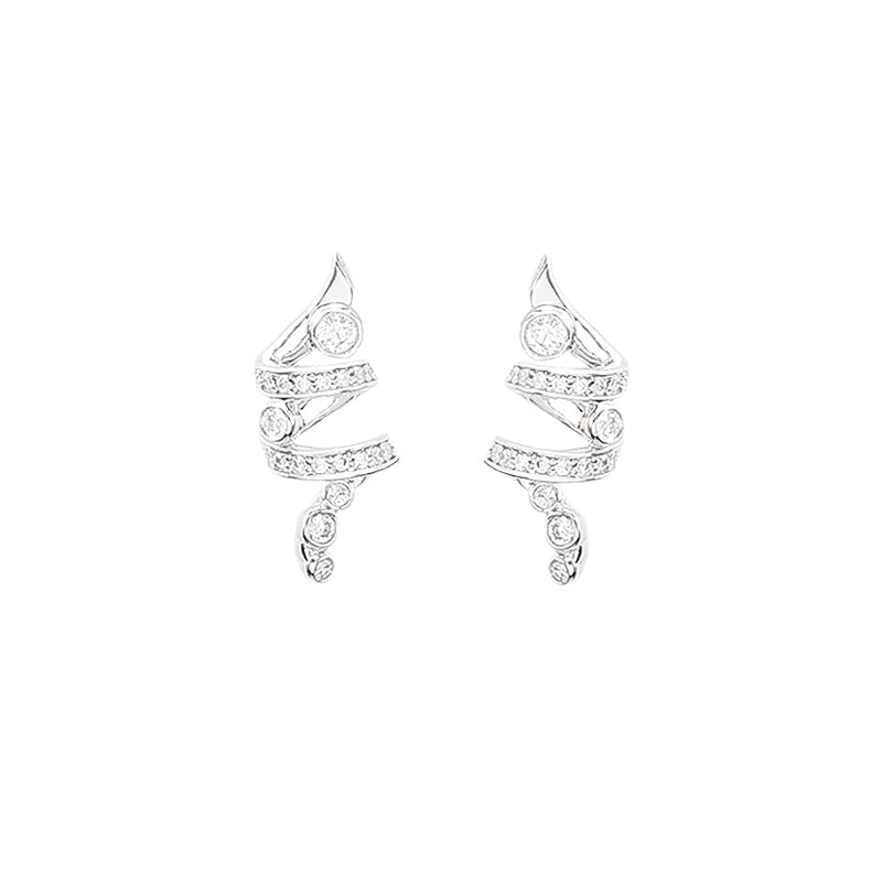 Promotion design: Spiritual Snake Spinning minimalist Style Earrings, sterling silver