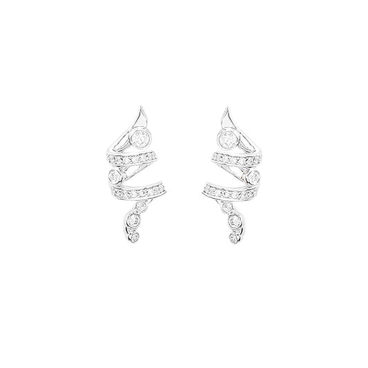 Promotion design: Spiritual Snake Spinning minimalist Style Earrings, sterling silver