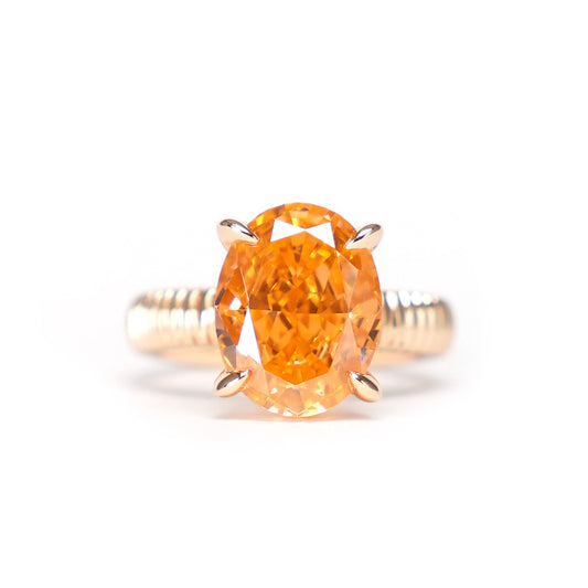 Micro-setting Fanta color The sunset glow ring, sterling silver