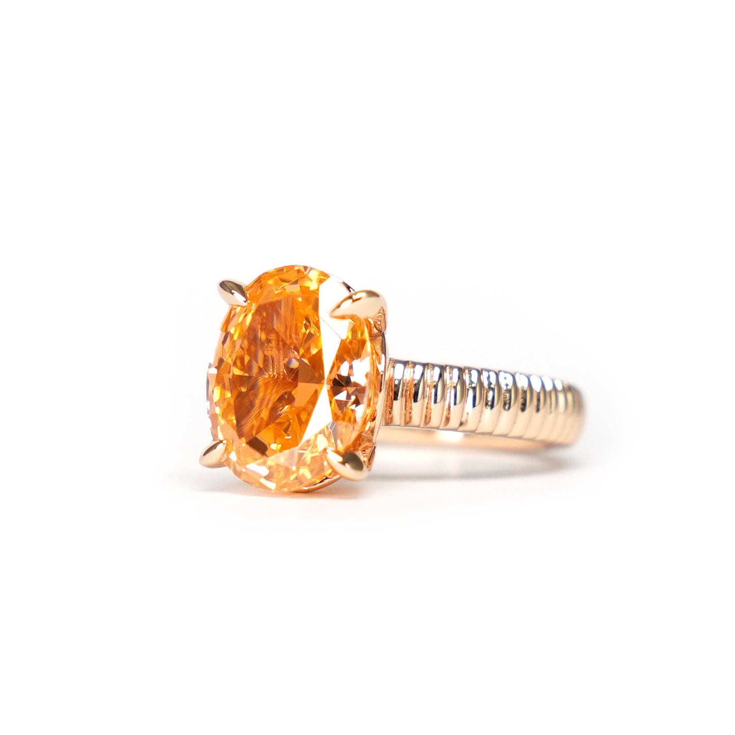 Micro-setting Fanta color The sunset glow ring, sterling silver