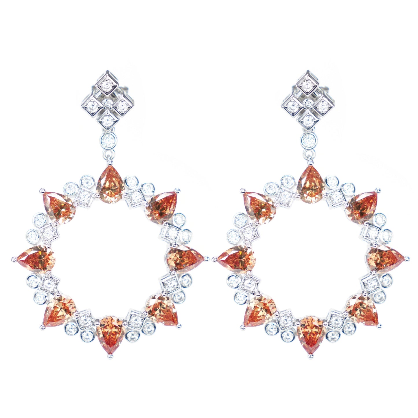 Micro-setting Fanta color The early morning earrings, sterling silver