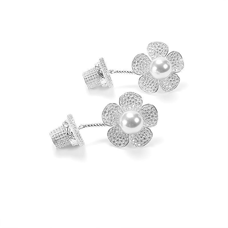 The nature collection: Sunflower White Shell Pearl Luxury earrings