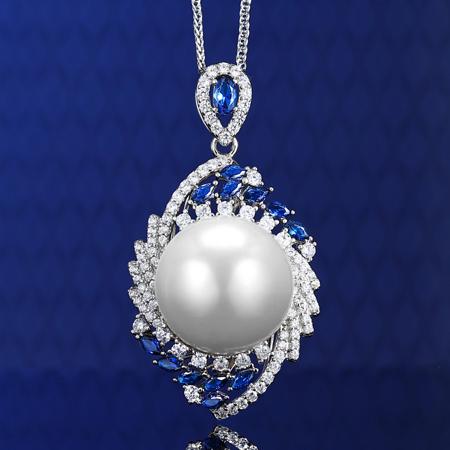 Micro-setting White shell pearl Rotate the stars necklace, sterling silver